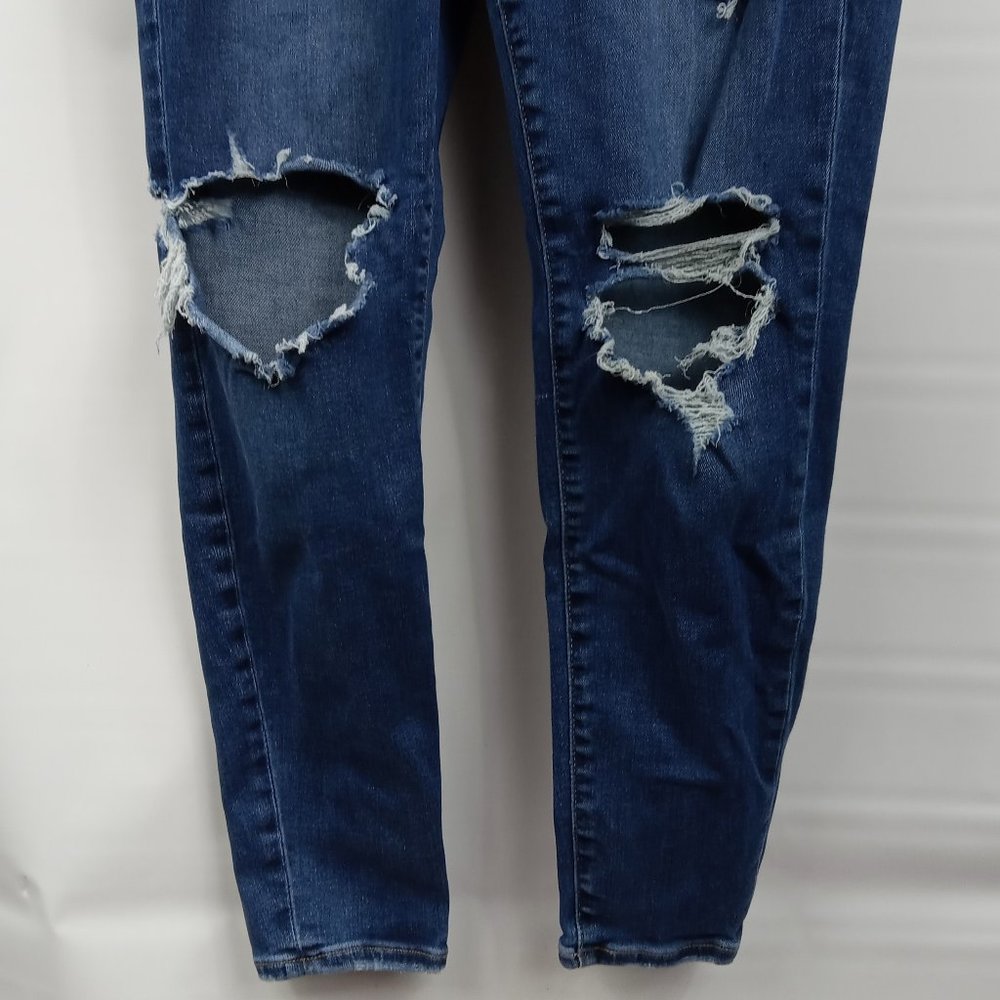 American Eagle Curvy Hi-Rise Jegging Torn Look Size 10 Petite - Picture 2 of 9